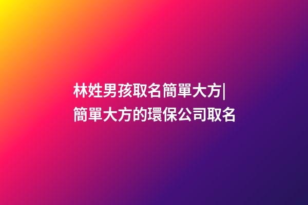 林姓男孩取名簡單大方|簡單大方的環保公司取名-第1張-公司起名-玄機派